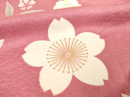 平和屋着物●豪華振袖　舞桜文　暈し染め　金彩　正絹　逸品　AABF1392ck