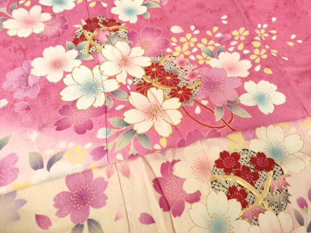 平和屋着物●豪華振袖　花毬文　暈し染め　金彩　正絹　逸品　AABF1396ck