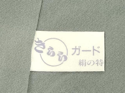 平和屋着物●上質な小紋　コウモリ　寿字　薄鼠色地　正絹　逸品　AABF1400ck