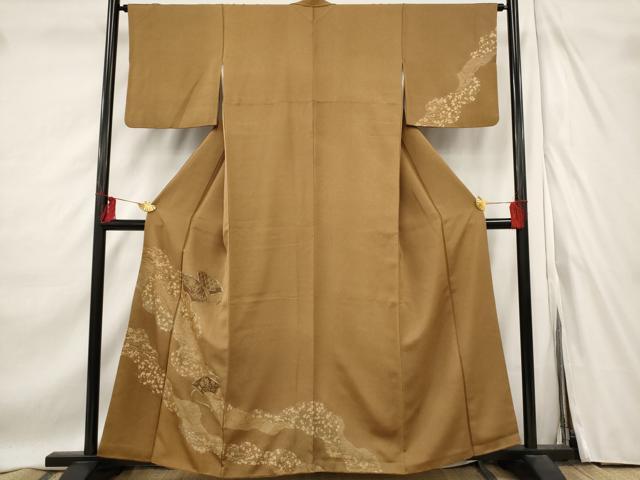 平和屋着物■訪問着　駒刺繍　道長地紙花文　金彩　正絹　逸品　AABF1466st