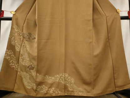 平和屋着物■訪問着　駒刺繍　道長地紙花文　金彩　正絹　逸品　AABF1466st