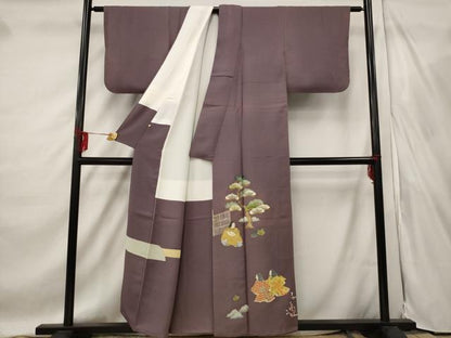 平和屋着物●染刺工芸 大羊居 東京友禅 色留袖 人物風景文 金糸 金彩 高島屋扱い 正絹 逸品 AABF1499st
