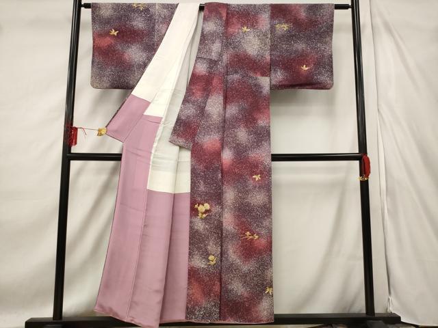 平和屋着物■上質な小紋 草花文 暈し染め 正絹 逸品 AABF1500st