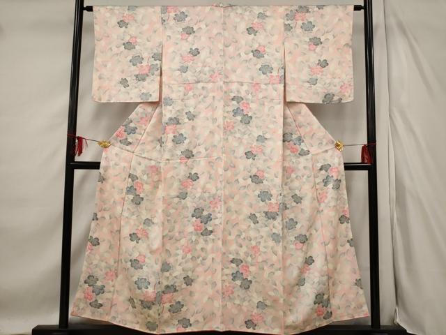 平和屋着物■上質な小紋 草花文 正絹 逸品 AABF1503st