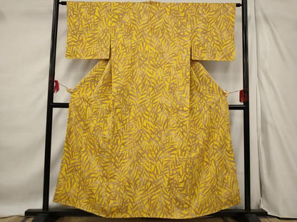 平和屋着物■上質な小紋 草葉シルエット 正絹 逸品 AABF1508st
