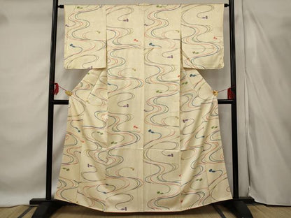 平和屋着物■上質な小紋 組紐文 正絹 逸品 AABF1509st