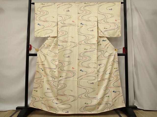 平和屋着物■上質な小紋 組紐文 正絹 逸品 AABF1509st