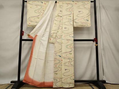 平和屋着物■上質な小紋 組紐文 正絹 逸品 AABF1509st