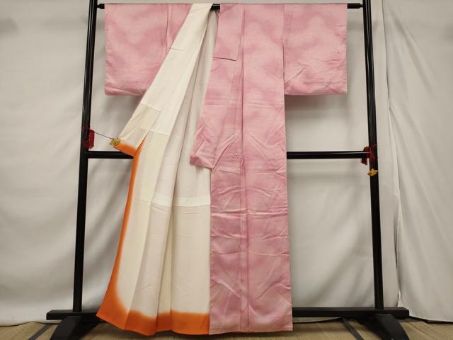 平和屋着物■上質な小紋 狢菊地紋 暈し染め 正絹 逸品 AABF1529st