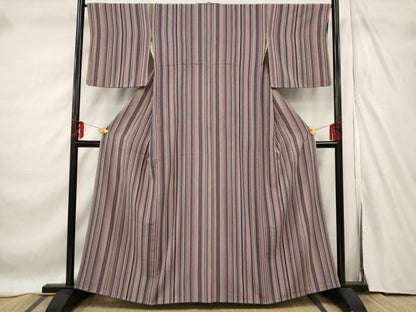 平和屋着物■上質な小紋 縞 正絹 逸品 AABF1558st