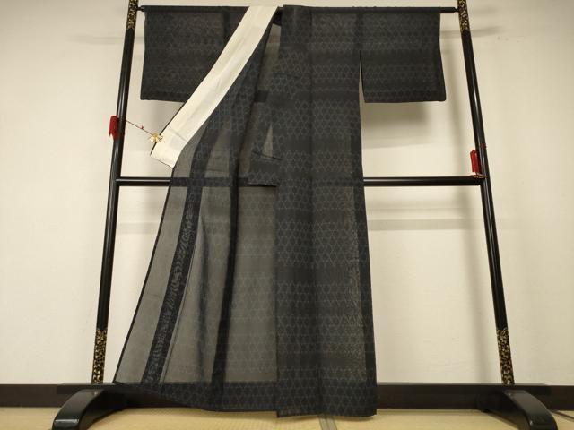 平和屋着物＊夏物　本場大島紬　夏大島　籠目文　正絹　逸品　AABF1561jd