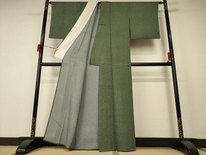 平和屋着物＊夏物 江戸小紋 絽 笹竹文 正絹 逸品 AABF1564jd