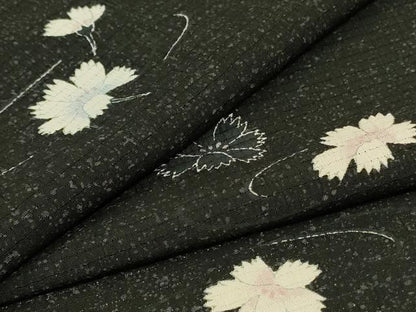 平和屋着物＊夏物 小紋 絽 舞花文 洗える着物 AABF1566jd