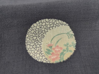 平和屋着物＊夏物 小紋 紗 草花丸文 洗える着物 AABF1567jd