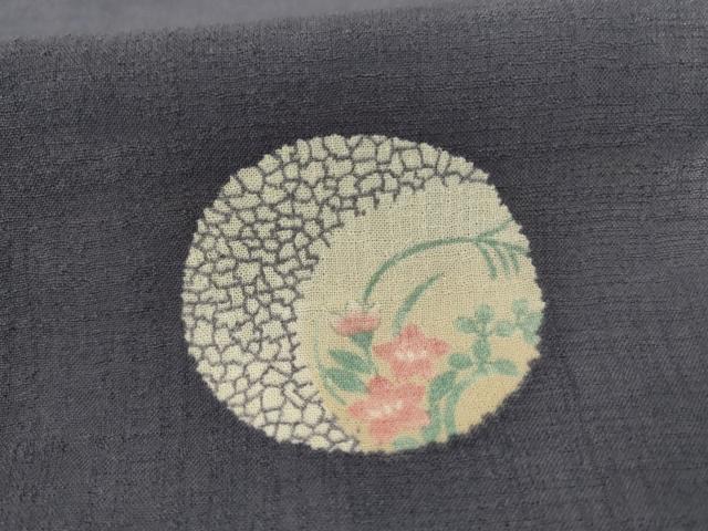 平和屋着物＊夏物 小紋 紗 草花丸文 洗える着物 AABF1567jd