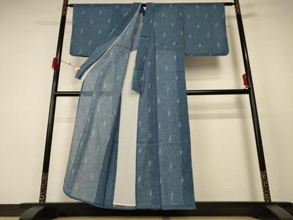 平和屋着物＊夏物 小紋 紗 矢羽文 洗える着物 AABF1569jd