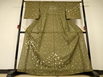 平和屋着物＊夏物　訪問着　絽　舞桜文　洗える着物　AABF1572jd