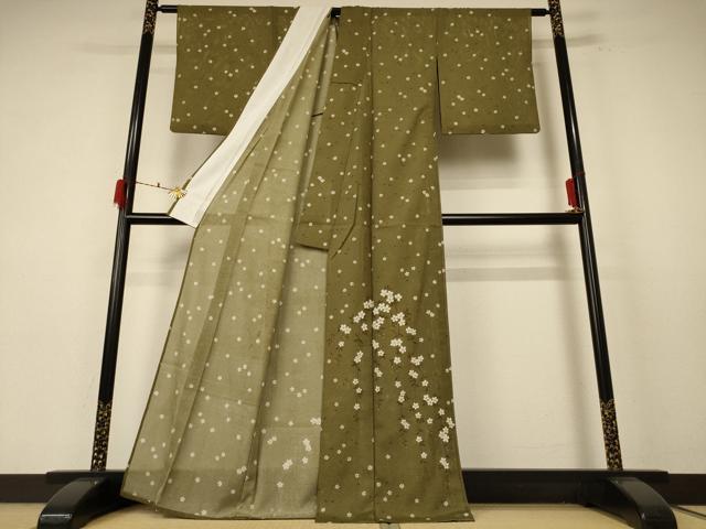 平和屋着物＊夏物　訪問着　絽　舞桜文　洗える着物　AABF1572jd