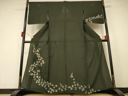 平和屋着物＊夏物 訪問着 絽 枝葉文 金彩 正絹 逸品 AABF1575jd
