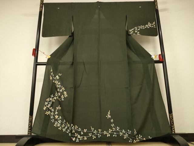 平和屋着物＊夏物 訪問着 絽 枝葉文 金彩 正絹 逸品 AABF1575jd