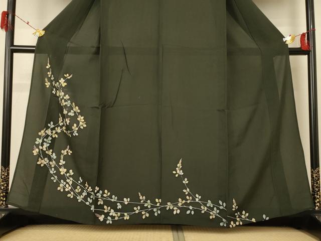 平和屋着物＊夏物 訪問着 絽 枝葉文 金彩 正絹 逸品 AABF1575jd