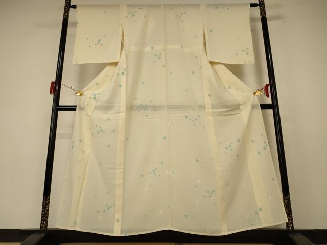 平和屋着物＊夏物 小紋 絽 舞花文 正絹 逸品 AABF1577jd
