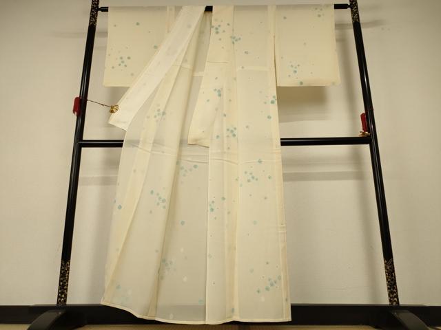 平和屋着物＊夏物 小紋 絽 舞花文 正絹 逸品 AABF1577jd