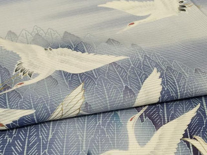 平和屋着物＊夏物　色留袖　絽　風景舞鶴文　洗える着物　AABF1579jd