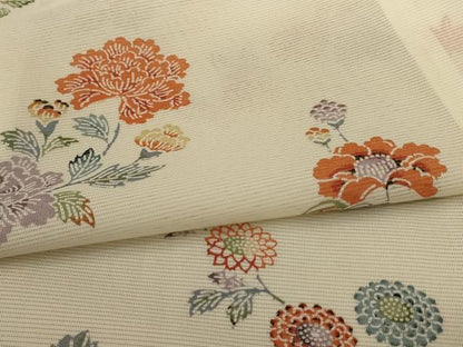 平和屋着物＊夏物 小紋 絽 型染め 花鳥文 洗える着物 AABF1582jd