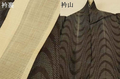 平和屋着物＊夏物 石川県指定無形文化財 能登上布 本麻手織上布 変わり縞 麻 逸品 AABF1586jd