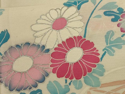 平和屋着物＊夏物 訪問着 絽 流水草花文 正絹 逸品 AABF1590jd