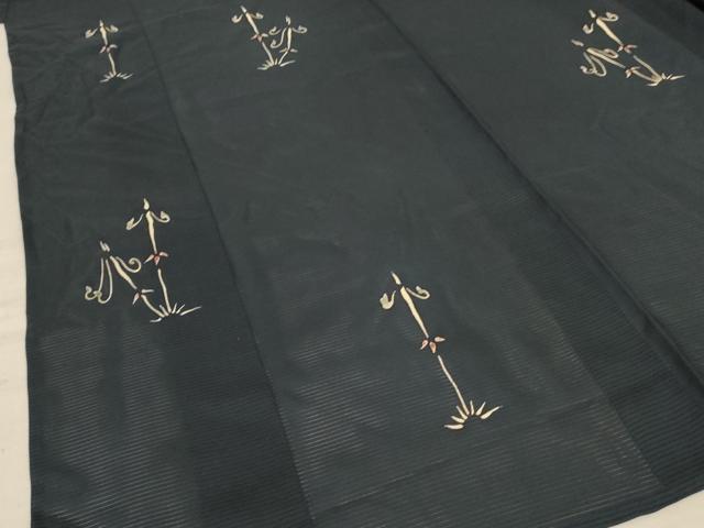 平和屋着物＊夏物 小紋 絽 草花文 正絹 逸品 AABF1592jd
