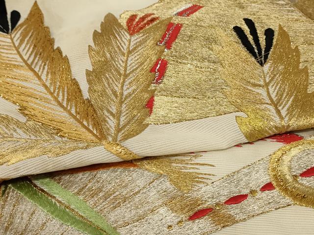 平和屋着物＊夏物 振袖 絽 刺繍 松葉文 金銀糸 洗える着物 AABF1593jd