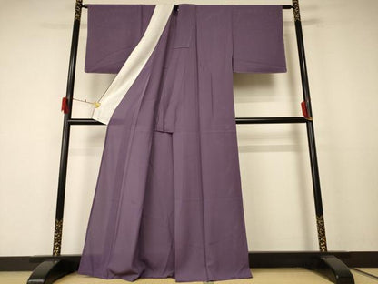平和屋着物＊夏物 色無地 絽 葡萄鼠色 正絹 逸品 AABF1599jd