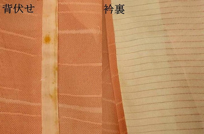 平和屋着物＊夏物　小紋　紗　立波文　正絹　逸品　AABF1601jd