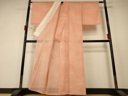 平和屋着物＊夏物　小紋　紗　立波文　正絹　逸品　AABF1601jd