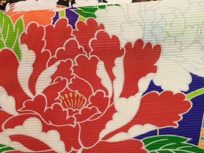 平和屋着物＊夏物 振袖 絽 吉祥花文 金彩 洗える着物 AABF1603jd