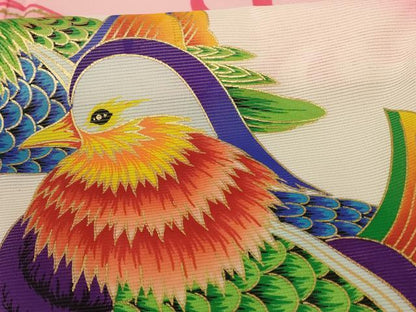 平和屋着物＊夏物 振袖 絽 鴛鴦文 金彩 洗える着物 AABF1604jd