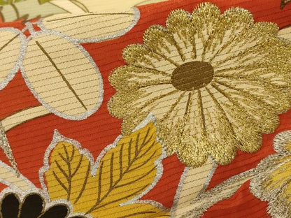 平和屋着物＊夏物　アンティーク　大正ロマン　振袖　絽　刺繍　草花文　金銀彩　正絹　逸品　AABF1606jd6