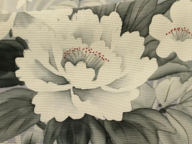 平和屋着物＊夏物 訪問着 絽 手描き 草花文 暈し染め 正絹 逸品 AABF1608jd