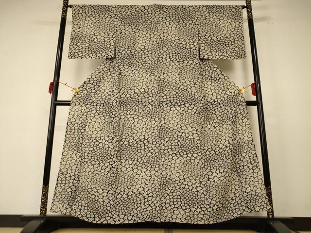 平和屋着物＊夏物　小紋　絽　花づくし　正絹　逸品　AABF1610jd