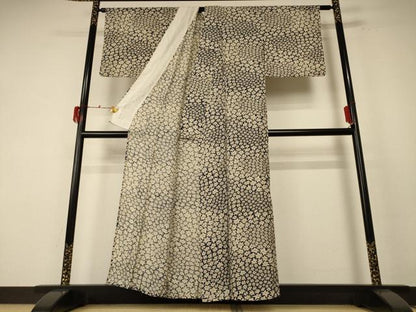 平和屋着物＊夏物　小紋　絽　花づくし　正絹　逸品　AABF1610jd