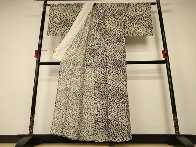 平和屋着物＊夏物　小紋　絽　花づくし　正絹　逸品　AABF1610jd