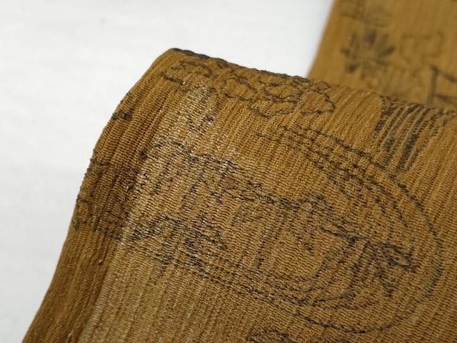 平和屋着物＊夏物 紗紬 ちぢみ織 風景花文 正絹 逸品 AABF1612jd