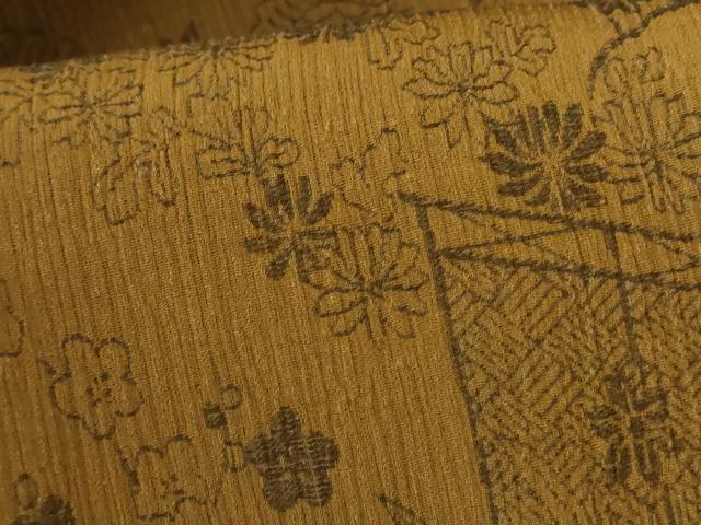 平和屋着物＊夏物 紗紬 ちぢみ織 風景花文 正絹 逸品 AABF1612jd