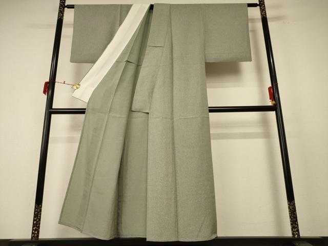 平和屋着物＊夏物 小紋 縦絽 流水文 正絹 逸品 AABF1615jd