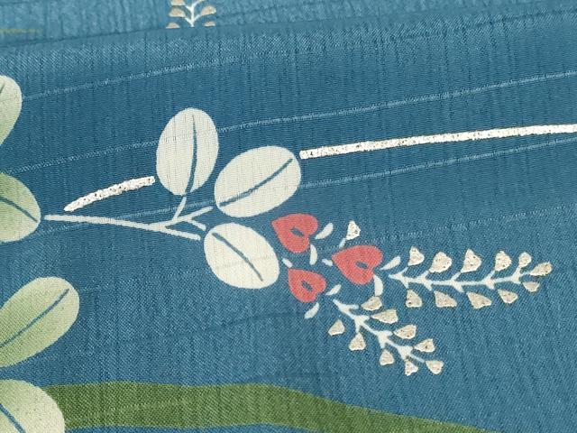 平和屋着物＊夏物 色留袖 絽 流水葉文 錆御納戸色 銀彩 洗える着物 AABF1618jd