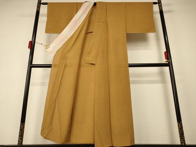 平和屋着物＊夏物 色無地 絽 狐色 正絹 逸品 AABF1620jd