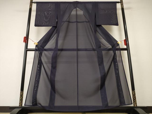 平和屋着物＊夏物 色無地 絽 黒紅色 正絹 逸品 AABF1621jd