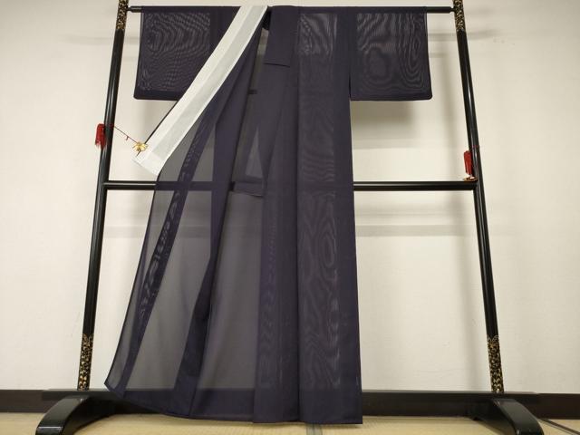 平和屋着物＊夏物 色無地 絽 黒紅色 正絹 逸品 AABF1621jd